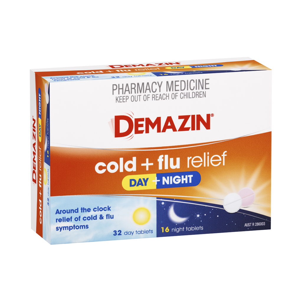 Demazin Cold + Flu Relief Day + Night Tablets 48 tablets