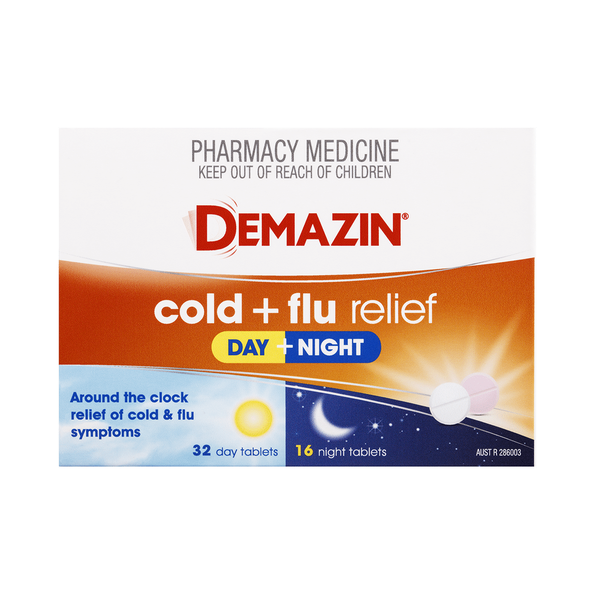 Demazin Cold + Flu Relief Day + Night Tablets 48 tablets