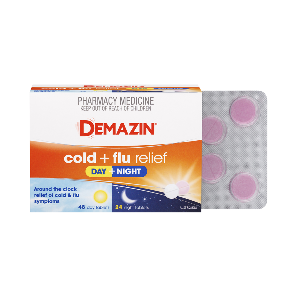 Demazin Cold + Flu Relief Day + Night Tablets 72 tablets