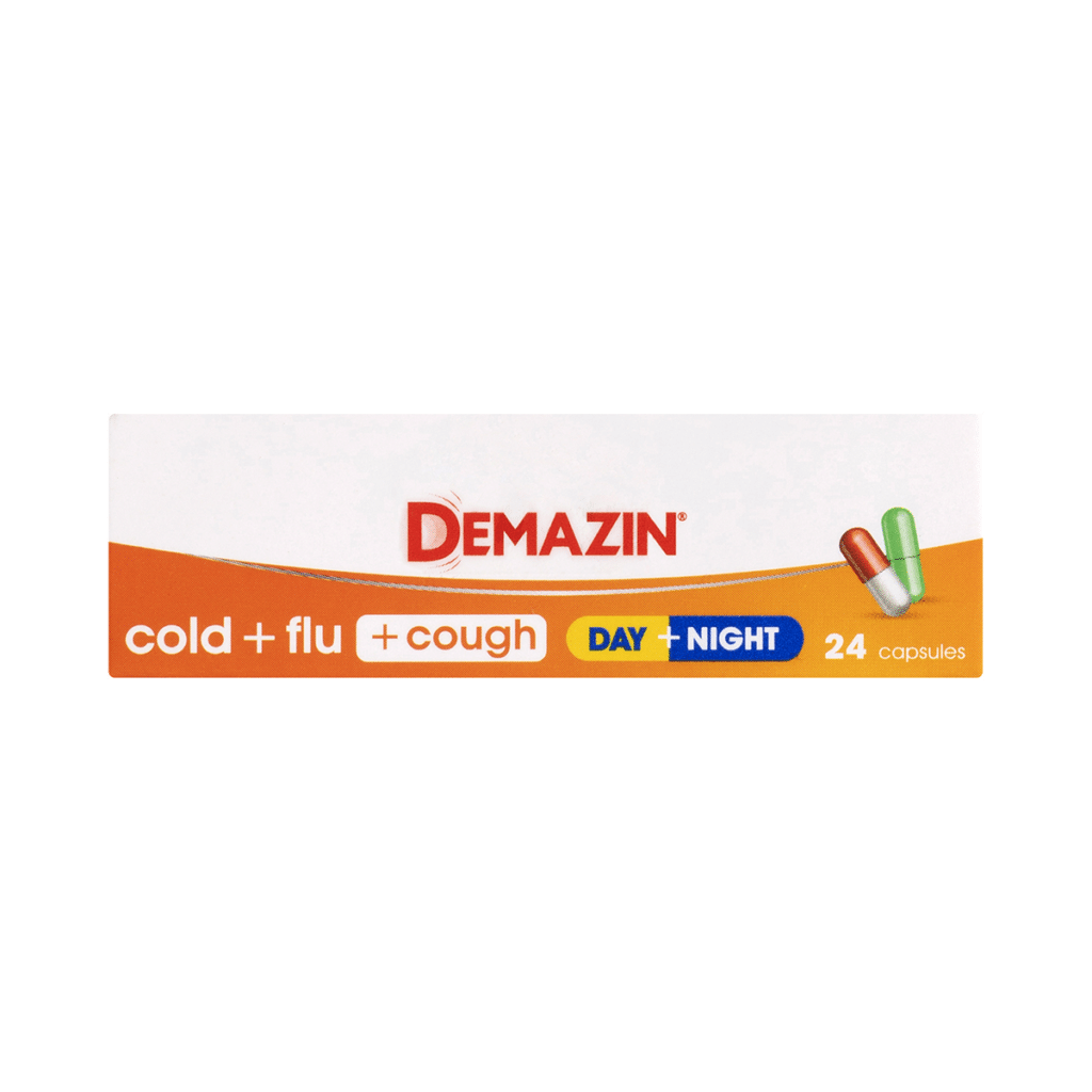 Demazin Cold + Flu + Cough Day + Night Capsules 24 Capsules