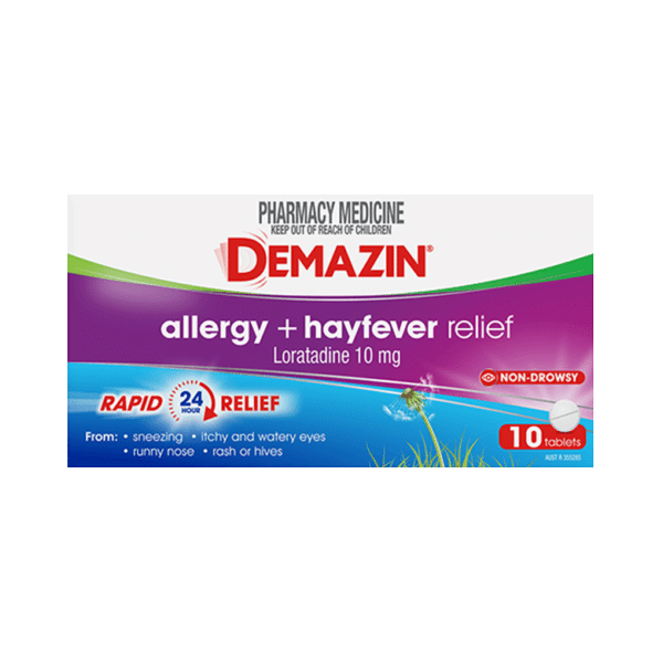 Demazin Allergy + Hayfever Relief Tablets 10 Tablets