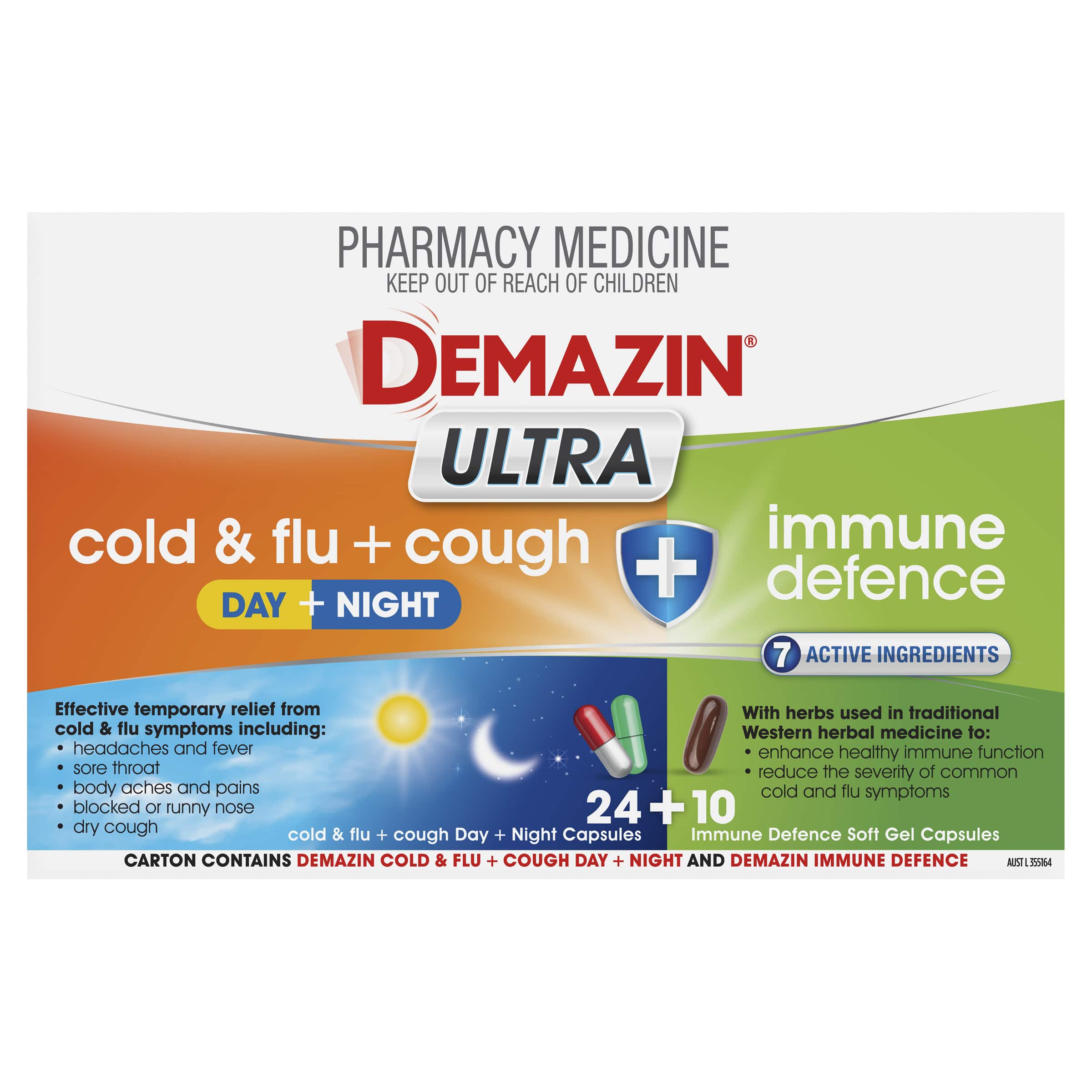 Demazin Ultra Cold & Flu + Cough + Demazin Immune Defence Demazin Demazin Ultra Cold & Flu + Cough + Demazin Immune Defence Demazin