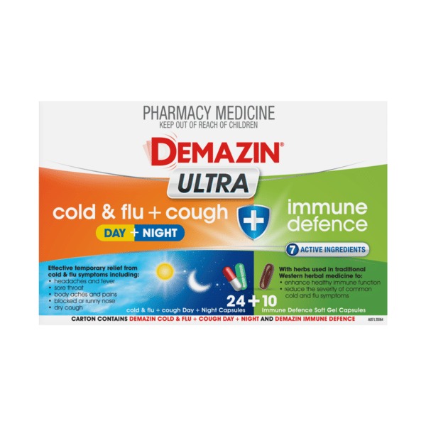 Demazin Ultra Cold & Flu + Cough + Demazin Immune Defence