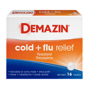 Demazin Cold + Flu Relief 16 Tablets